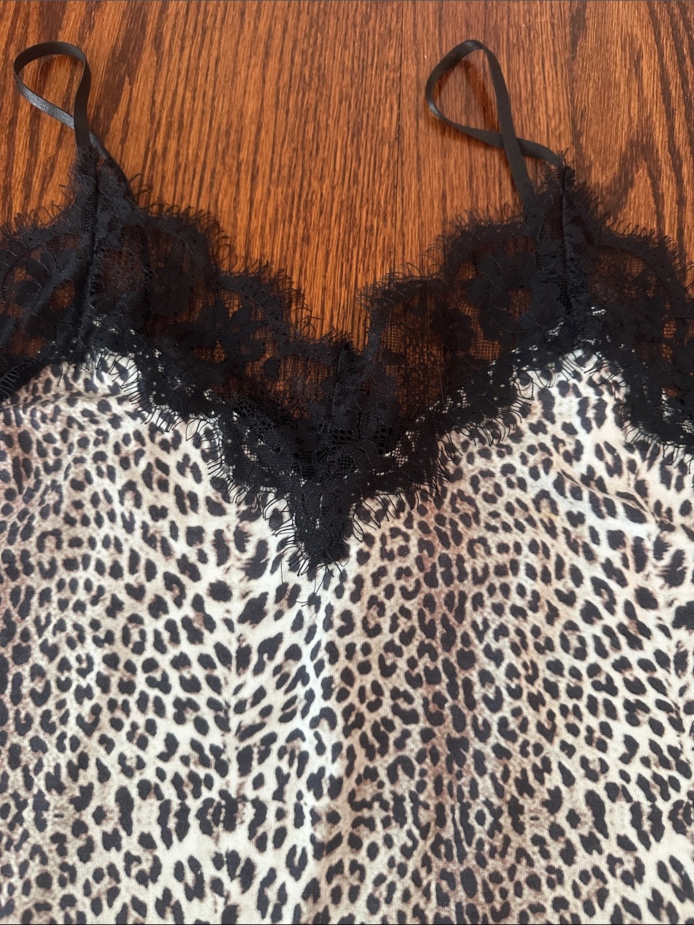 Leopard Print Lace-Trim Camisole - Black/Beige. All my listings are $6 not $12